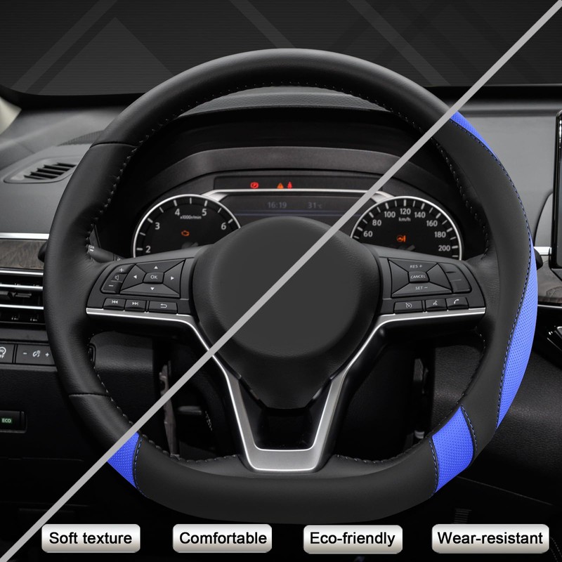 West Llama Flat Bottom Car Steering Wheel Cover for Nissan,D
