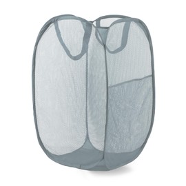 LXLOVESM Pop Up Hamper, Mesh Popup Laundry Hamper, Clothes Basket, Collapsible Hamper for Laundry, Foldable Hamper for Travel and Storage (Grey)