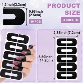 Pndeyo 30pcs Nail Polish Protector Sticker for Fingers, U Shaped Nail Peel Off Cuticle Guard, PET Nail Polish Cuticle Protector for Home Salon Nail Art Design- Black