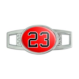 Number 23 on Red - Shoe Sneaker Shoelace Charm Decoration