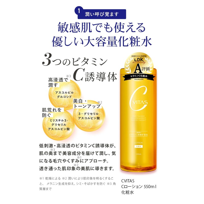 CVITAS Lotion Cream Set, Vitamin C, Large Capacity, Retinol, CICA,