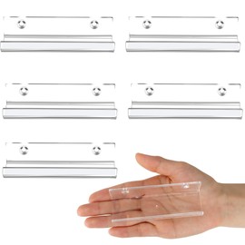 Jansburg 6 Pack Clear Vinyl Record Shelf Wall Mount Acrylic Album Display Holder Storage Hanger CD Floating Shelf for Home Office, 4 Inch