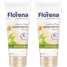Florena - Crema De Manos De Aceite De Oliva 2X100 Ml, Alemania 3,38 Onzas (Paquete De 2)