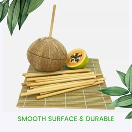 Disposable Reed Grass Drinking Straws (100 Pcs) - 100% Natural Biodegradable Strong Juice Bubble Tea Straw Hand Washable & Reusable 20cm - Suitable for Weddings Christmas Parties