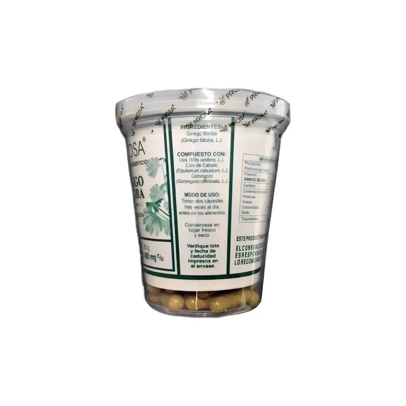 Ginkgo Biloba Prosa Suplemento Herbal Vegano Cápsulas Bienestar