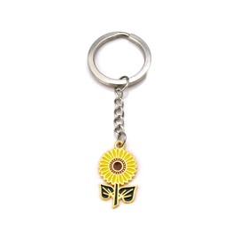 Sunflower Keyring in Yellow / Green, One Size, Yellow, Green, Keyring