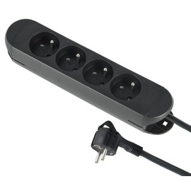 Electraline 32057 Power Strip 4 French Sockets with Cable Reel 16 A Cable 3 m H05VV-F 3G1.5 mm² Flat Connector