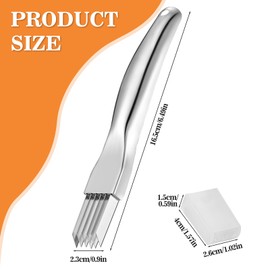 2Pcs Upgrade Shred Silk The Knife, Stainless Steel Green Onion Cutter, Multifunctional Kitchen Vegetable Chopper for Garlic Onion, Premium Food Slicer Gadget