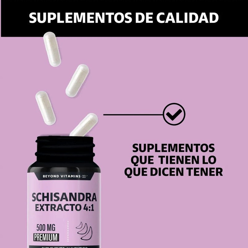 Beyond Vitamins Schisandra Extracto 41 500mg Potenciado Con Calcio -