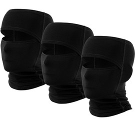 Eurzom 3 Pcs Open Top Balaclava Face Masks Ski Masks Empty Top Full Face Cover Windproof Wicking Summer UV Protection Black
