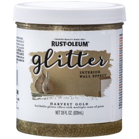 Rust-Oleum 360218 Glitter Interior Wall Paint, 28 oz, Harvest Gold, (Pack of 1)