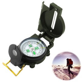 Compass, Portable Compass, Pocket Compass, Real Scout Pocket Compass for Explorers, Waterproof Metal Casing, Military Marching Compass with Bag for Outdoor Activities such as Camping, Hiking