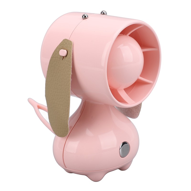 Handheld Fan Cute Cartoon Dog Shaped 3 Speeds Rechargeable Portable