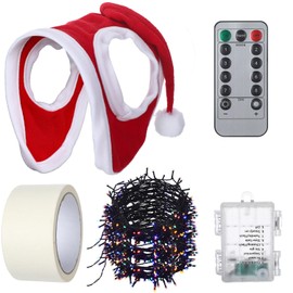 SilTriangle Christmas Horse Costume Include Christmas Santa Horse Hat 65.62 ft Multicolor 200 LED Remote Control String Lights Waterproof Safety Masking Tape for Xmas Night Riding Tack Accessories