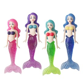 4Pcs Mermaid Bath Toys, Diving Toys Mermaids Swimming Pool Toys, Swimming Sinkers Toys for Kids, Underwater Pool Training Toys Diving Pool Diving Games Training Children's Gifts for Kids Girls Boys