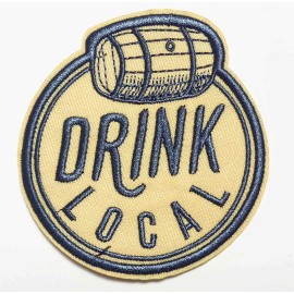 unbranded Whisky Barrel W3" X H3.2" Wine drink local iron on patch embroidered 3321