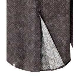 Men’s Self Dressing Magnetic Buttons Adaptive Plaid Dress Shirt - Distressed Texture SMA