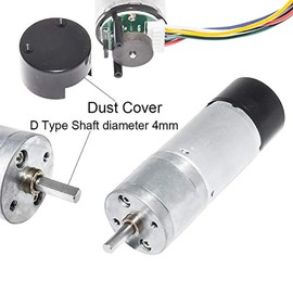 Bemonoc DC Gear Motor 24V Low Speed 10RPM Encoder Metal Gearmotor with Channel Encoder for DIY Engine Toy, Robot, RC Car Model