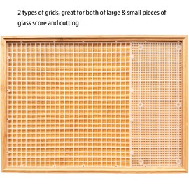 17"x12" Stained Glass Cutting Mat, Double-Layer Detachable Design, Great for Scoring and Cutting Glass, Catching Glass Shards, Stained Glass Cutting Tools Supplies (2 Types Grid - Translucent)