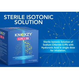 KNOXZY Isotonic Saline Solution 0.9% + Hyaluronic Acid Nebulizer Diluent for inhalators and Nasal Hygiene Clear Congestion from Airways & Lungs (20 Sterile Single Dose Vials of 5ml) (1)