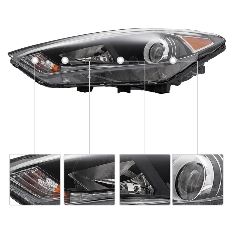 QUEWATSA Front Headlights for 2016-2018Hyundai Tucson, Halogen LED DRL Headlight,