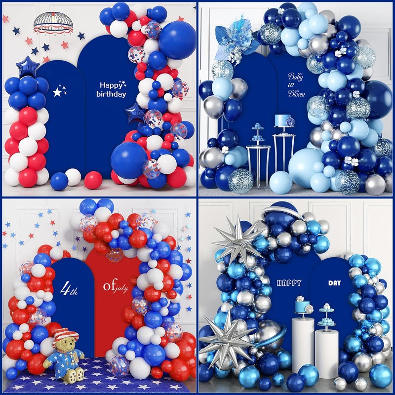 AIBIIN Royal Blue Arch Backdrop - 2.6x6ft, 2-Sided, Fit for