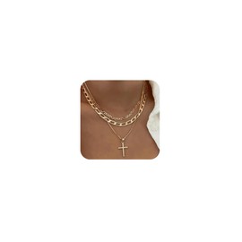 AstraGlam Women's Gold Chain, 14 K Gold-Plated, Triple Layer, Elegant and Versatile for Any Occasion, as a Gift for Birthdays and Anniversaries, gold