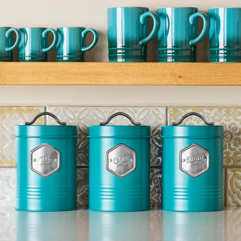 Cooks Professional 3 Piece Tea Coffee Sugar Cannister Set |