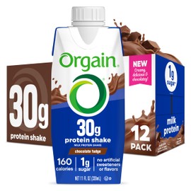 Orgain 30g High Protein Shake, Dairy Isolate Milk Protein, Chocolate Fudge, 5g BCAAs, 1g Sugar Per Serving, Meal Replacement, Ready to Drink, Keto Friendly, Gluten-Free 11 Fl Oz (Pack of 12)