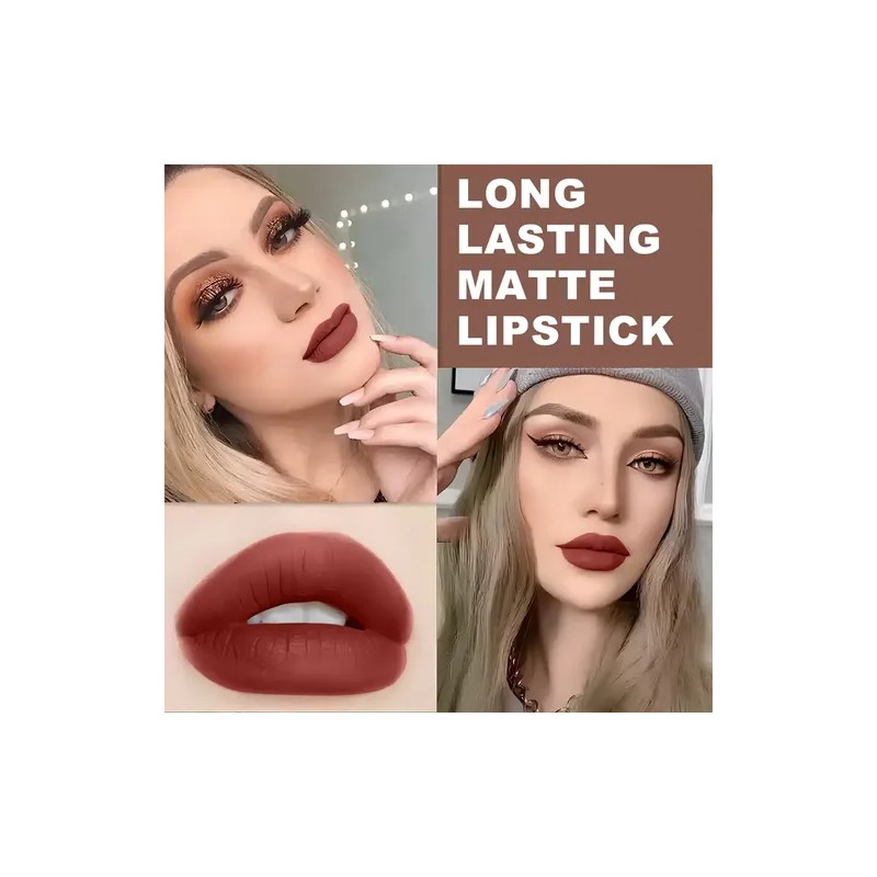Gloss Labial Mate 6pcs Larga Duración Pigmentación Intensa