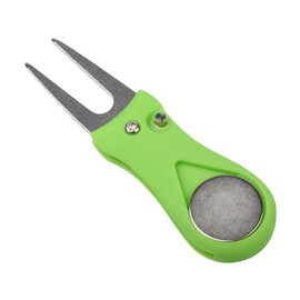 lasenersm 1 Piece Golf Divot Repair Tool Foldable Golf Divot Tool Foldable Magnetic Pop-up Button Stainless Steel Switchblade & Detachable Golf Ball Marker, Green