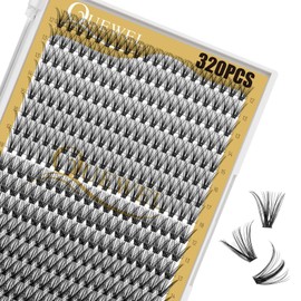 320Pcs Individual Lashes QUEWEL Cluster Lashes 30D+40D C Curl MIX12-18mm Individual Lash Extension Lash Clusters DIY Eyelash Extensions For Home Use (30D+40D 0.07C MIX12-18mm)