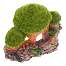 Mipcase Home Resin Craft Moss Decoration for Fish Tank Aquarium Non-Fading Ornament for Aquatic Landscape Odorless Miniature House for Fish Tank and Home Decor