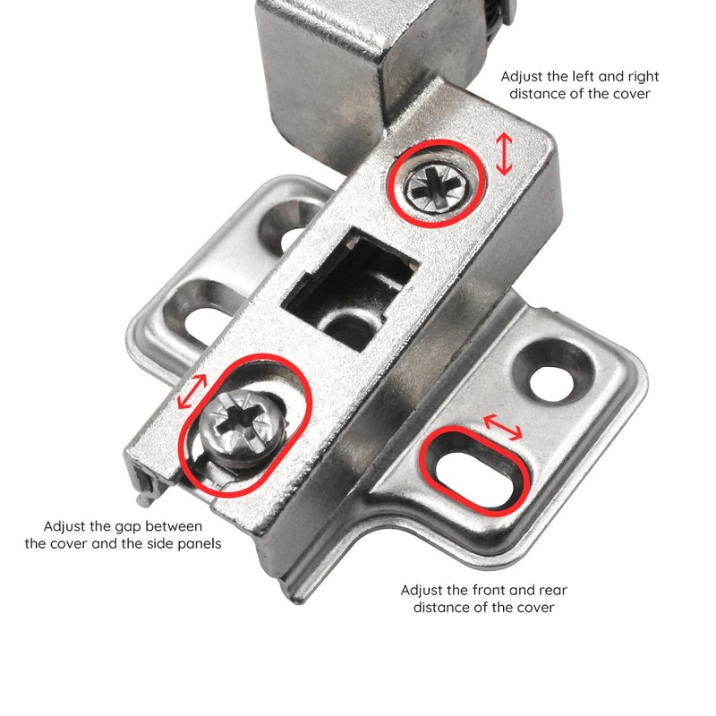 10 Pack (5 Pairs) Side-Mounted Hinges for Floor Cabinets, Dressers,