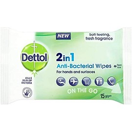 Dettol 2 in 1 Antibacterial Wipes - 15 x 10