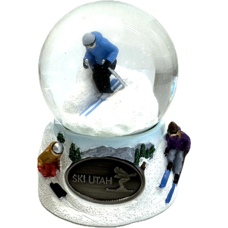 Ski Utah Snow Globe 65m mm - Skier on The