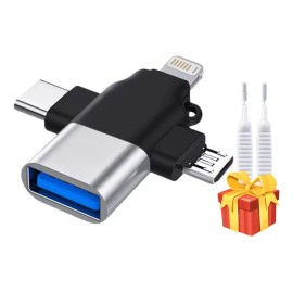 3 En 1 Otg Usb 30 Para Micro Usb Tipo C Y Conector Lightning