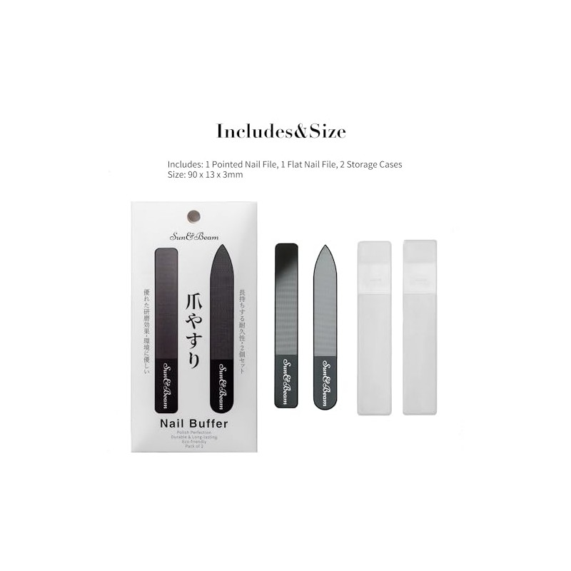 Sun&Beam Nails Glass Nail File Nano Nail Buffers Crystal Shine