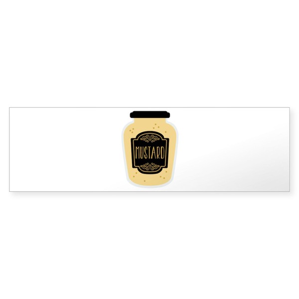 CafePress Mustard Jar Bumper Sticker 10"x3" Rectangle Bumper Sticker Car