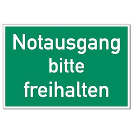 Sign Notausgang bitte freihalten PVC 20 x 30 cm (Rescue Sign, Fluchtweg) Practice-Proven Weatherproof