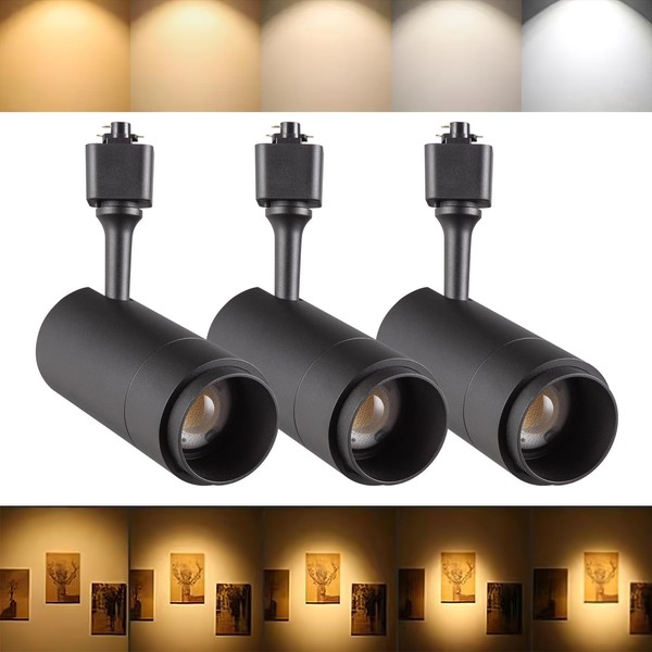 LED Track Lighting Heads Dimmable 24W 5CCT 2700K/3000k/3500k/4000k/5000k,Single Circu H