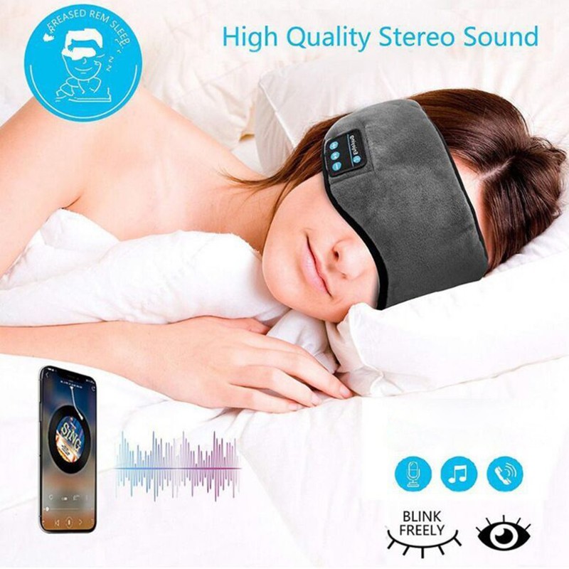 BT5.0 Sleep Headphone Mask, Wireless Music Headphones Sleeping Masks Light
