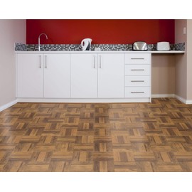 PrimeHome Collection Madison 3 Finger Med. Oak Parquet 12x12 Self Adhesive Vinyl Floor Tile - 20 Tiles/20 sq. ft.