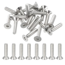 PATIKIL 1/4-20 x 1-1/8" Flat Head Socket Cap Screws, 20 Pack Flat Countersunk Bolts Hex Socket Drive Machine Screws 304 Stainless Steel 18-8 Full Thread Grade 6.8