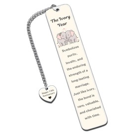 14 Year Anniversary Ivory Gifts for Her Him Bookmarks for Women Men