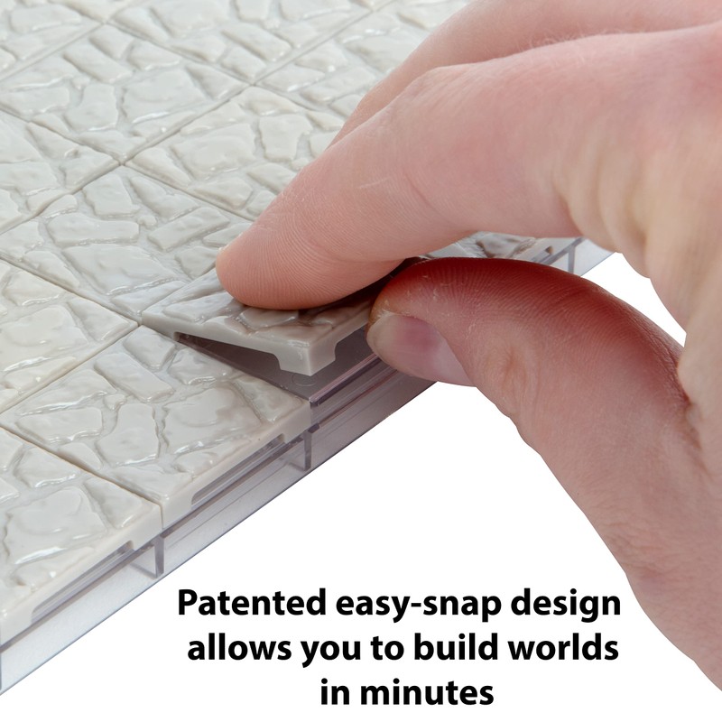 Monster Adventure Terrain- 141pc Paintable Cavern Set w Baseplate- Fully