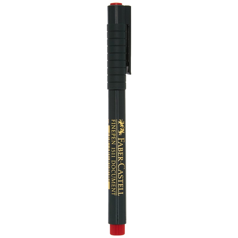 SG Education Faber Finepen 1511 Marking Pen, Red, Metal-clad Fibre-tip,