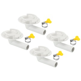 PATIKIL 42mm Air Conditioner Drain Hose Connector, 4 Pcs Universal Drain Connector with Clamp Hoop for Mini-Split Window AC Unit Faucet, White Style 1