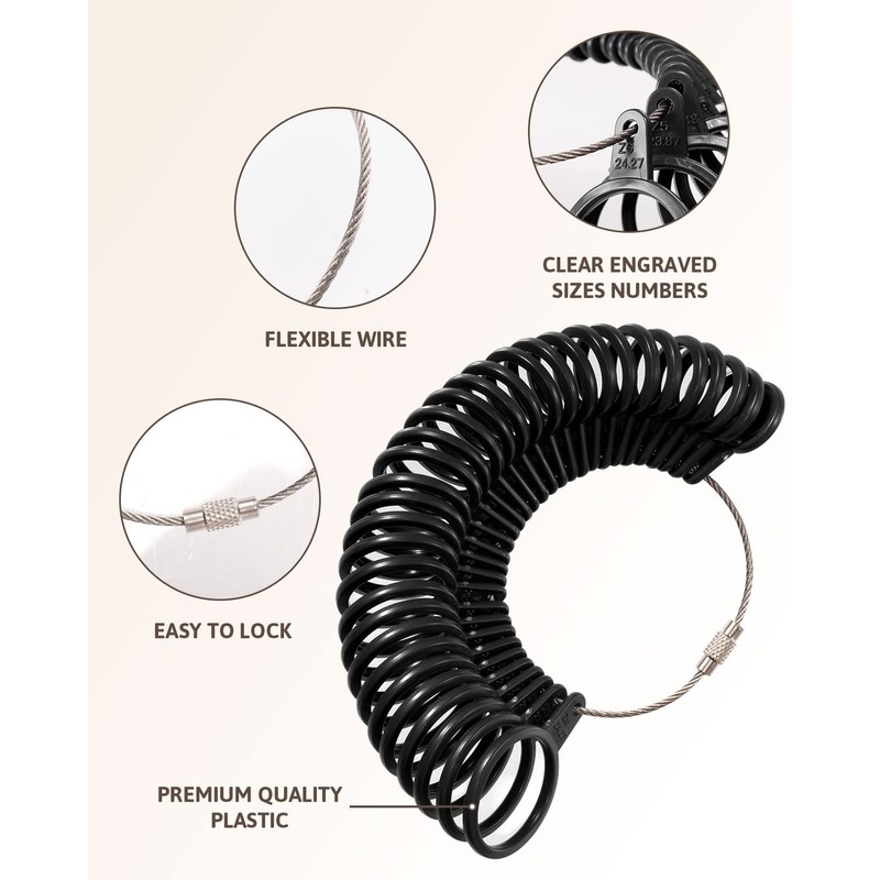 Meowoo Ring Sizer Uk Measurement Scales Kit Tools for Measuring