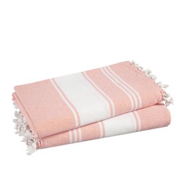 LANE LINEN Large Pool Towels, 100% Cotton XL Beach Towel 2 Pack, Pre-Washed, No Shrink, Quick Dry Oversized Beach Towels, Stylish Beach Towel For Women, Sand Free Towel, 39"x71" - Quartz Pink